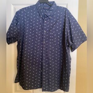 Roundtree &York Men's Blue Short Sleeve Shirt